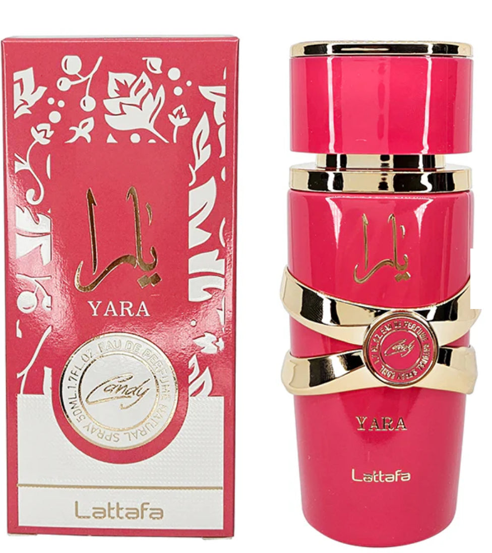 LATTAFA YARA CANDY PERFUME SPRAY (HOT PINK) 50ML