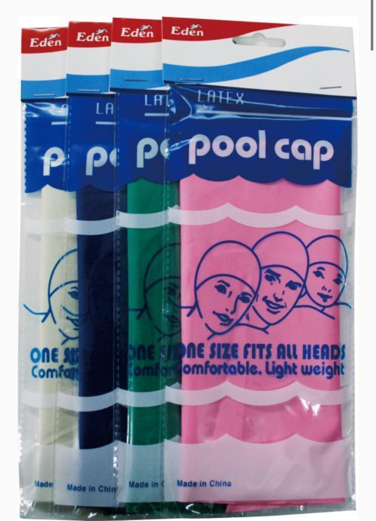 EDEN ASSORT LATEX POOL CAP (12PC)