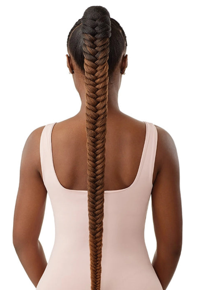 PRETTY QUICK - WRAP PONY - NATURAL BRAIDED FISHTAIL 42"