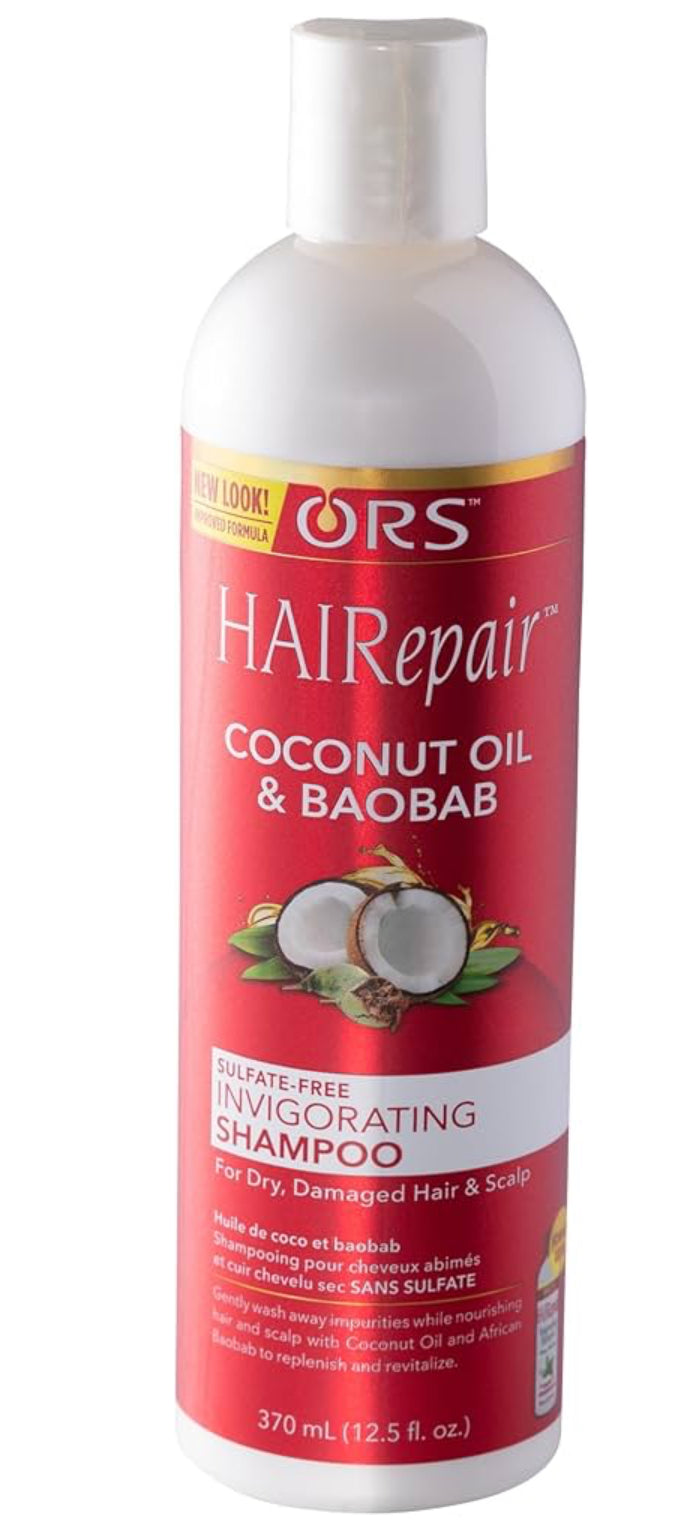 ORS HAIRepair Coconut Oil & Baobab Sulfate-Free Invigorating Shampoo, 12.5 Ounce