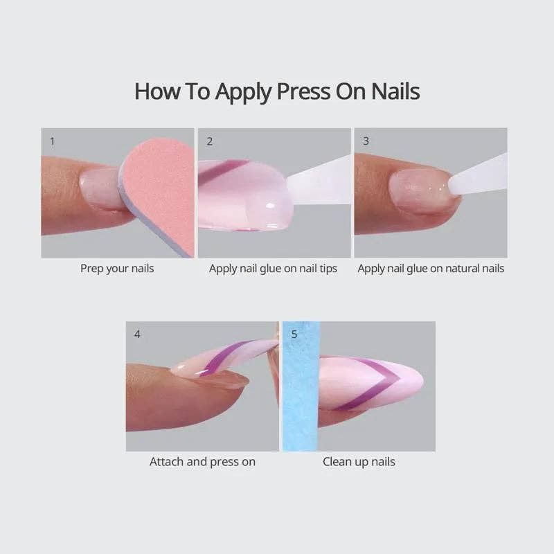 Deep Grey Squoval Press On Nails - Reusable False Nails Set