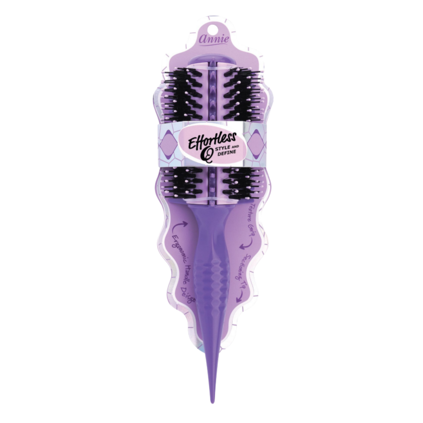 Annie Effortless Q Style & Define Brush Thick Bristles, Asst