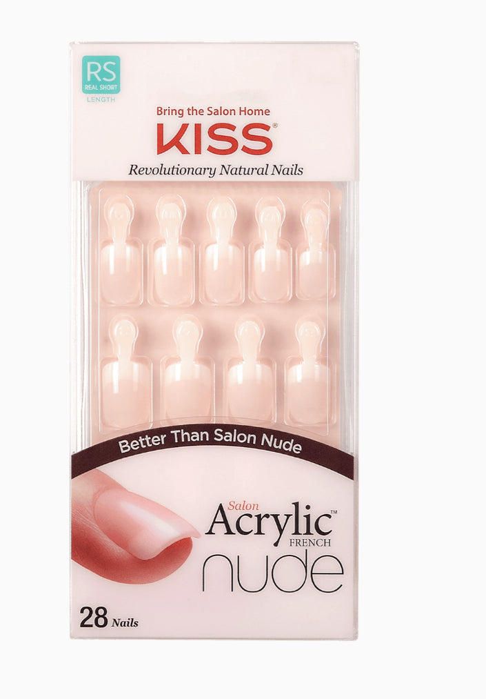 KISS 28PC ACRYLIC FRENCH NUDE NAIL (PC)