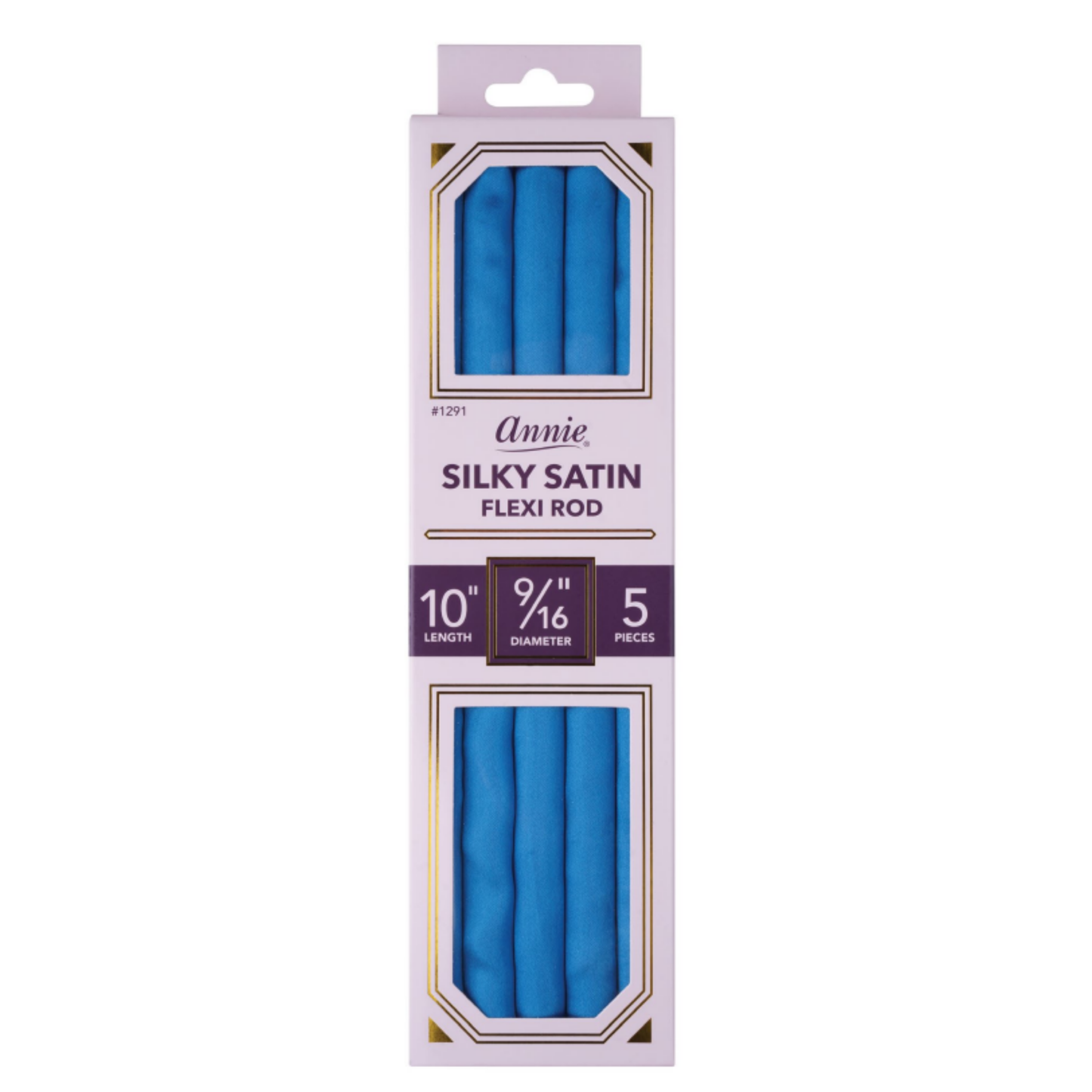 Annie Silky Satin Flexi Rods 9/16 Inch, 5 Count, Blue
