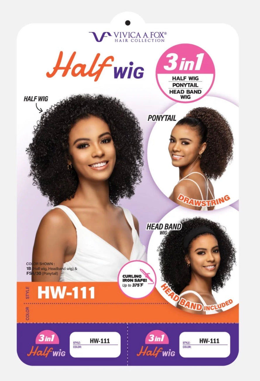 3 in 1 half wig