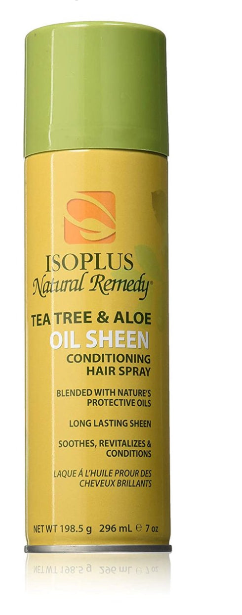 Isoplus Natural Remedy Tea Tree & Aloe Vera Oil Sheen Conditioning Hair Spray 7 Oz