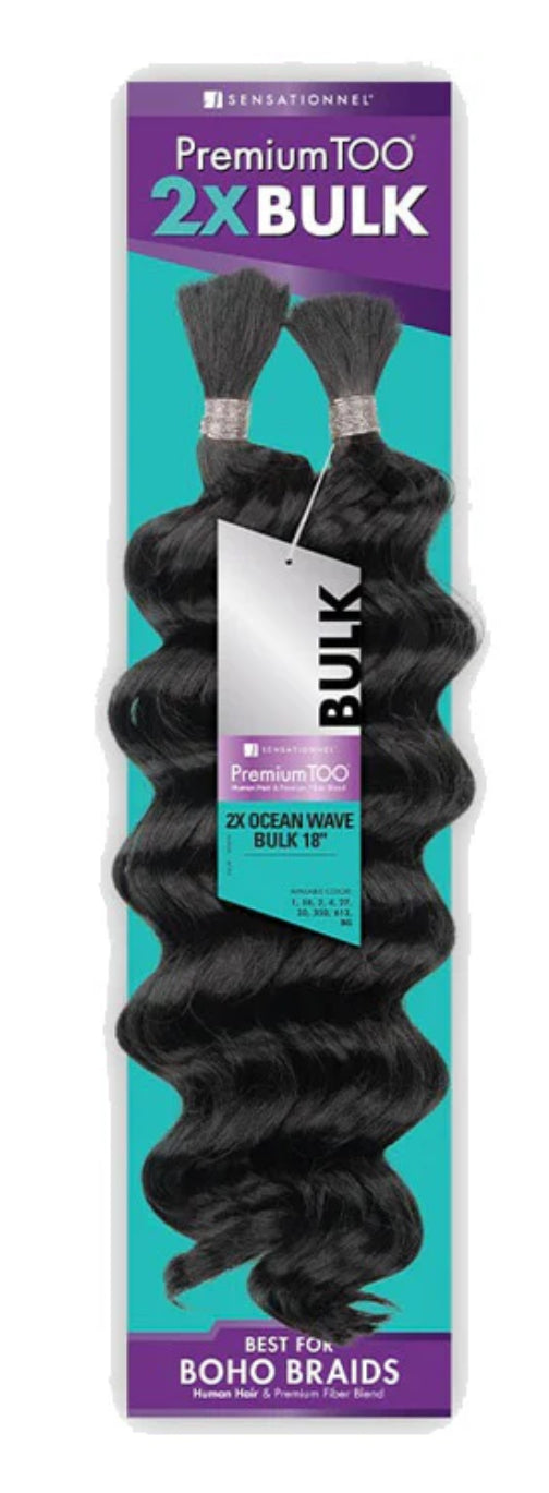 Sensationnel Premium Too 2X Bulk Human Hair Blend Braids - 2X OCEAN WAVE BULK 18"