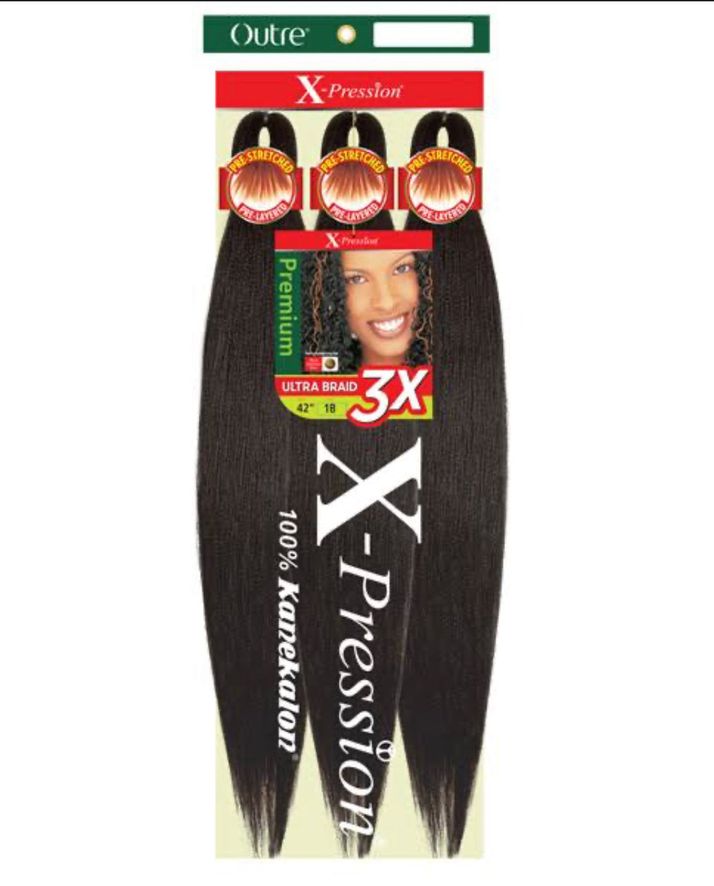 42” Xpression braiding hair 1b