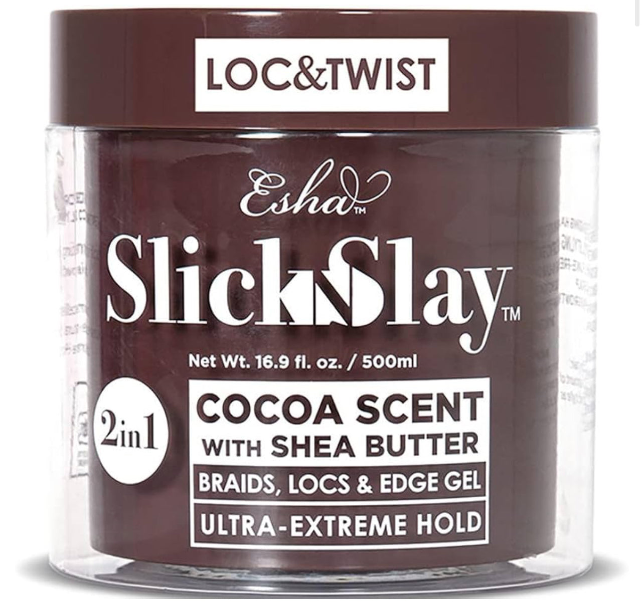 Esha Hair Slick N Slay Braiding Gel, 17 oz - Ultra Extreme Hold, Hydrating & Conditioning, Fast Dry Locking Gel for Locs, Twists, Braids (Cocoa)