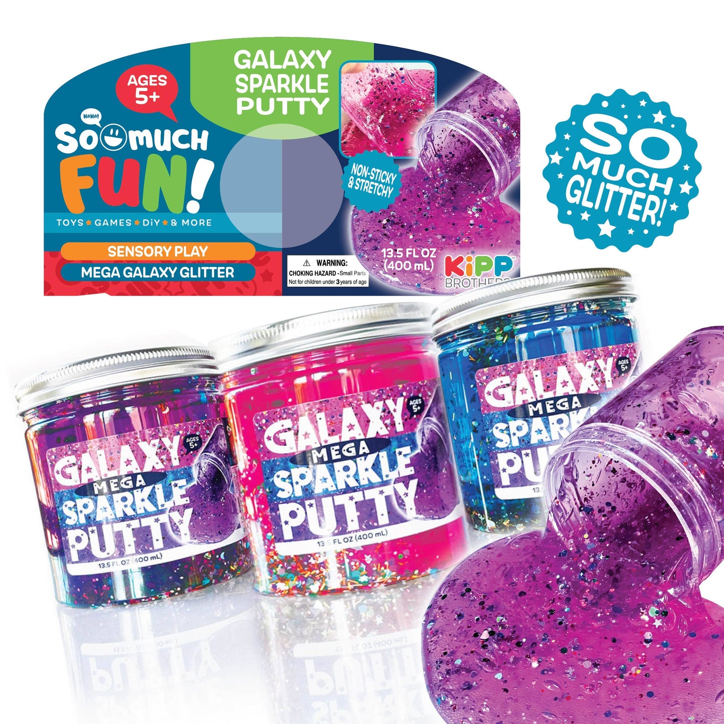 SO MUCH FUN! GALAXY SPARKLE PUTTY 8 PIECES PER PACK