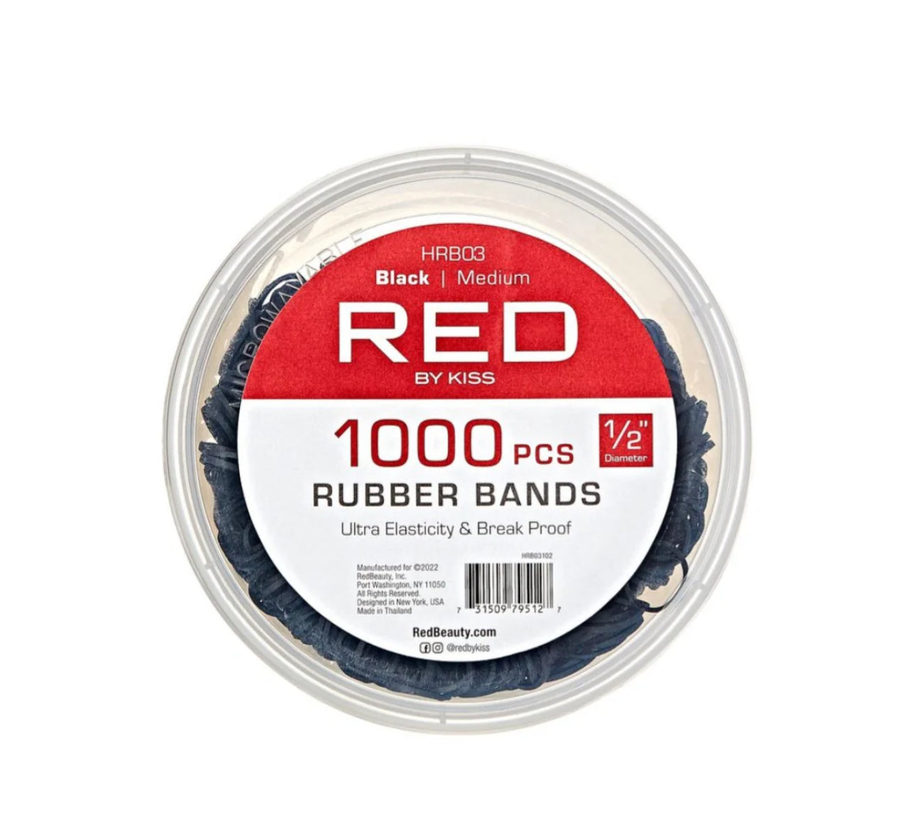 Red by Kiss 1000 Medium Rubber Bands