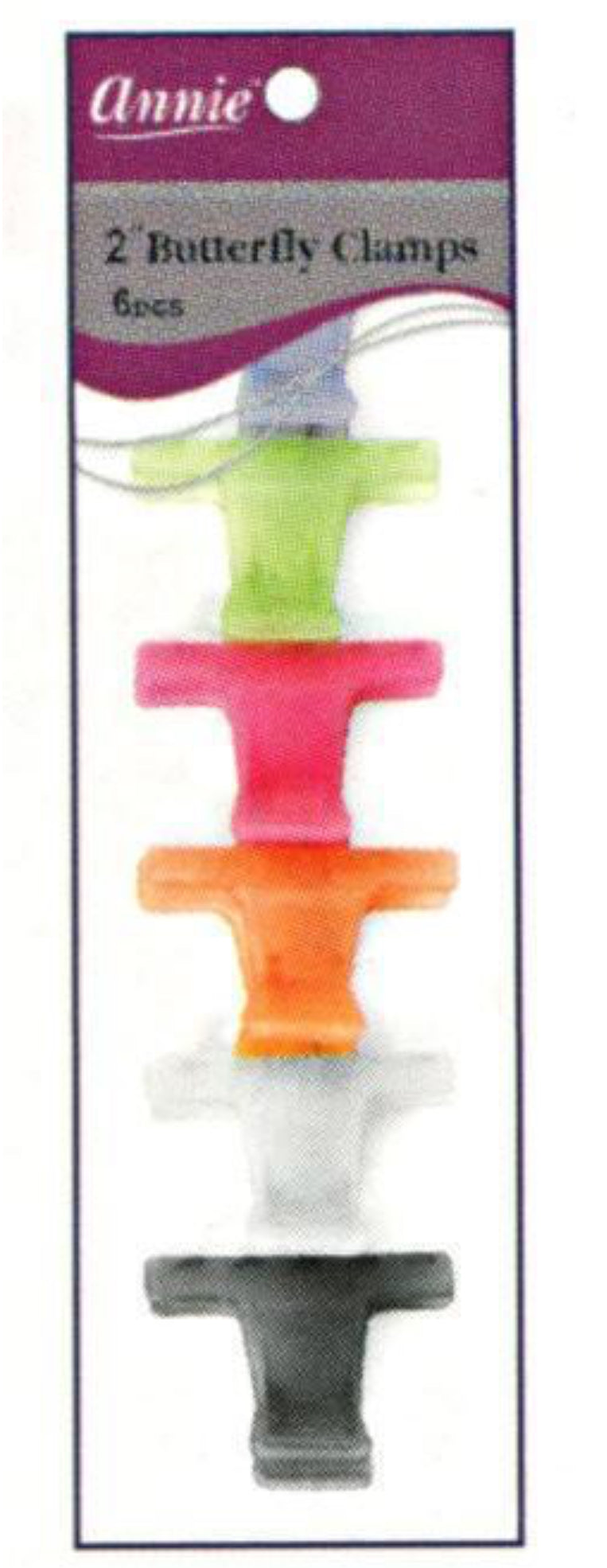 ANNIE 6PC BUTTERFLY CLIPS 2"
