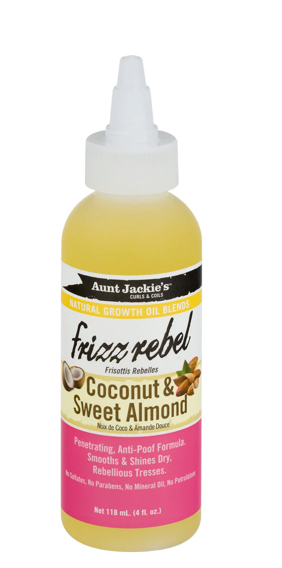 Aunt Jackies Growth Oil Frizz Rebel Coconut Almond, 4 Oz.