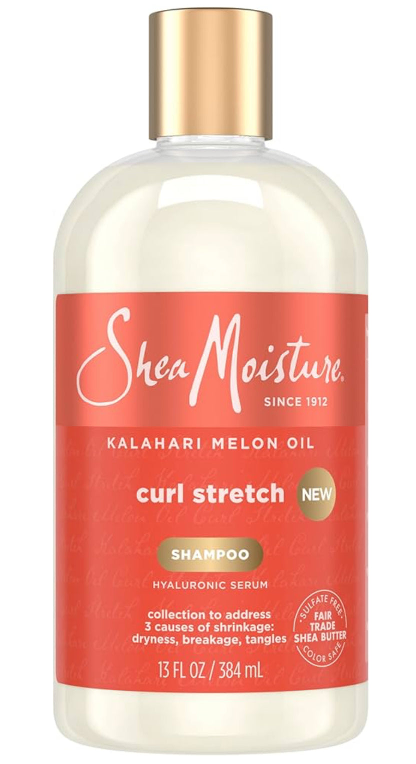 SheaMoisture Curl Stretch Shampoo Kalahari Melon Oil Infused with Hyaluronic Serum, Cleanses and Hydrates for Strong and Soft Curls, for Type 4 Hair 13 Fl Oz
