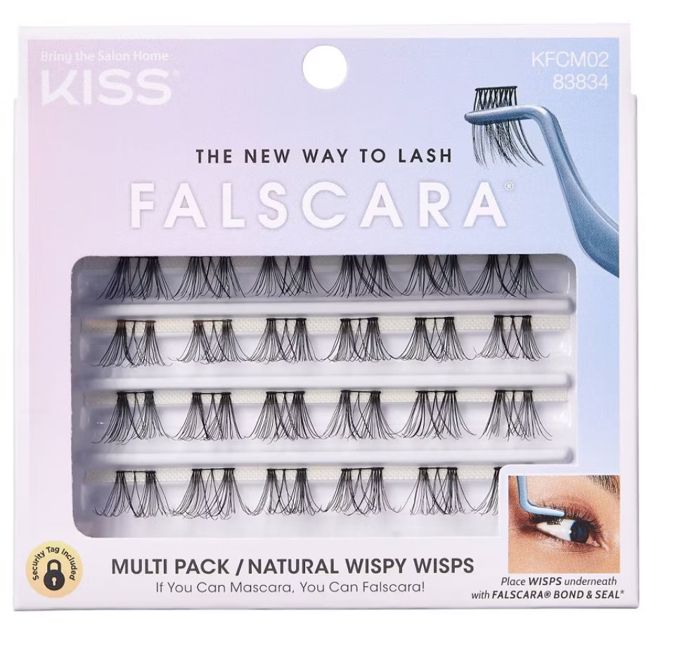 KISS Products Falscara Lash Extension Kit - Natural Wispy Wisps - 30ct