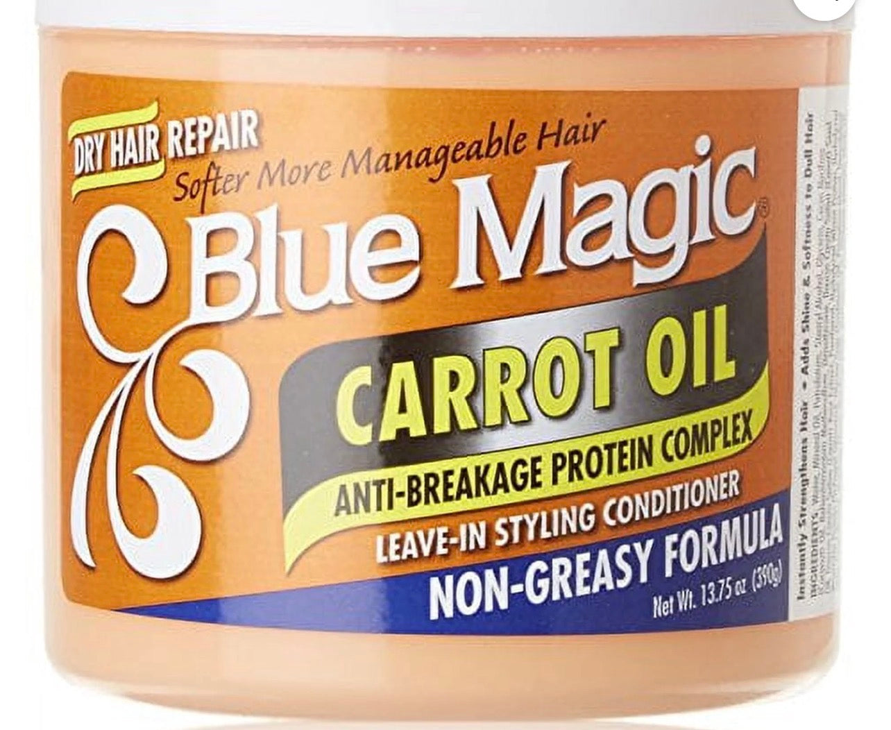 Blue Magic Carrot Oil Leave In Styling Conditioner, 13.75 Ounces