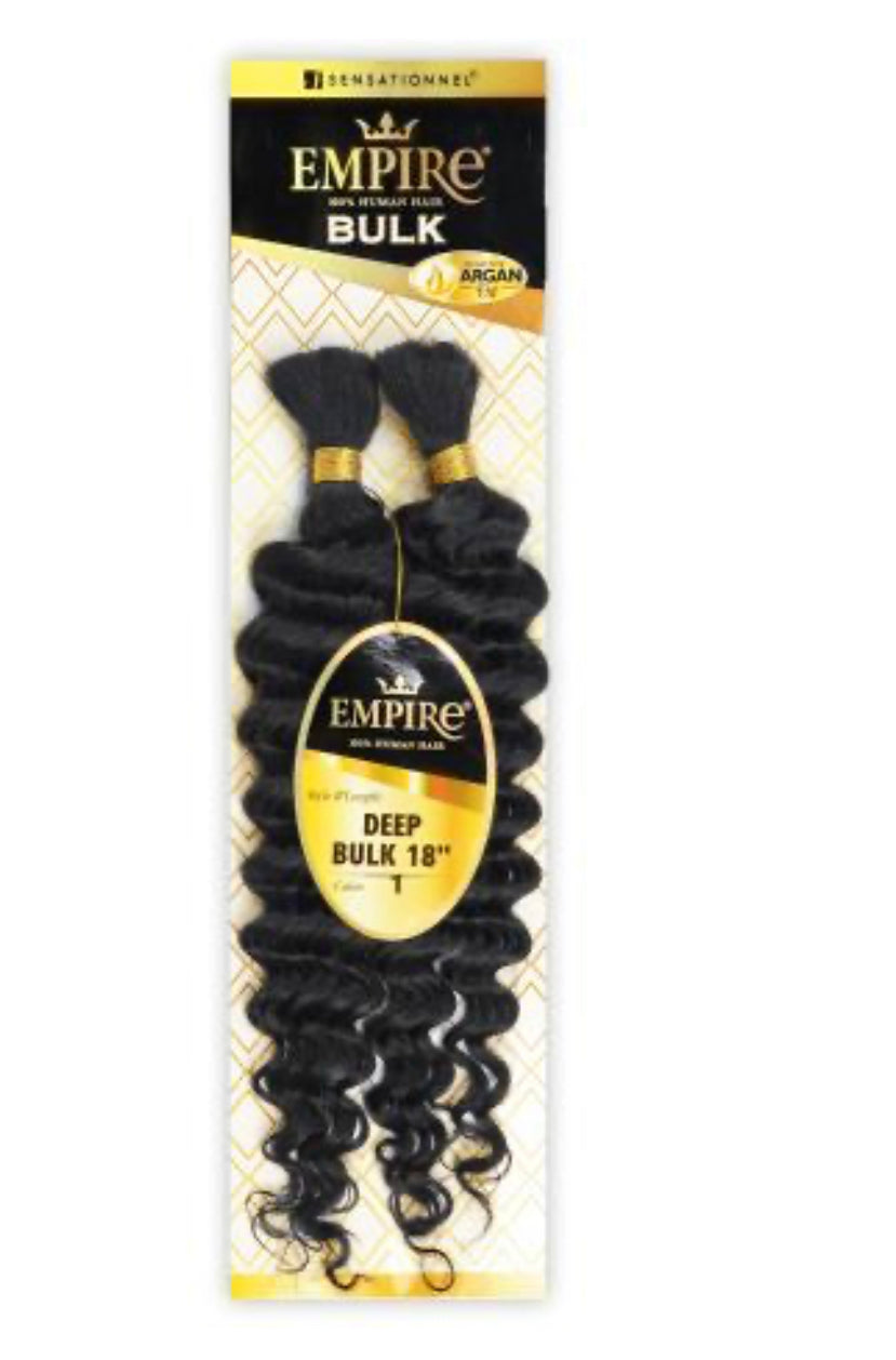 Empire deep bulk 18in human braiding hair 1b
