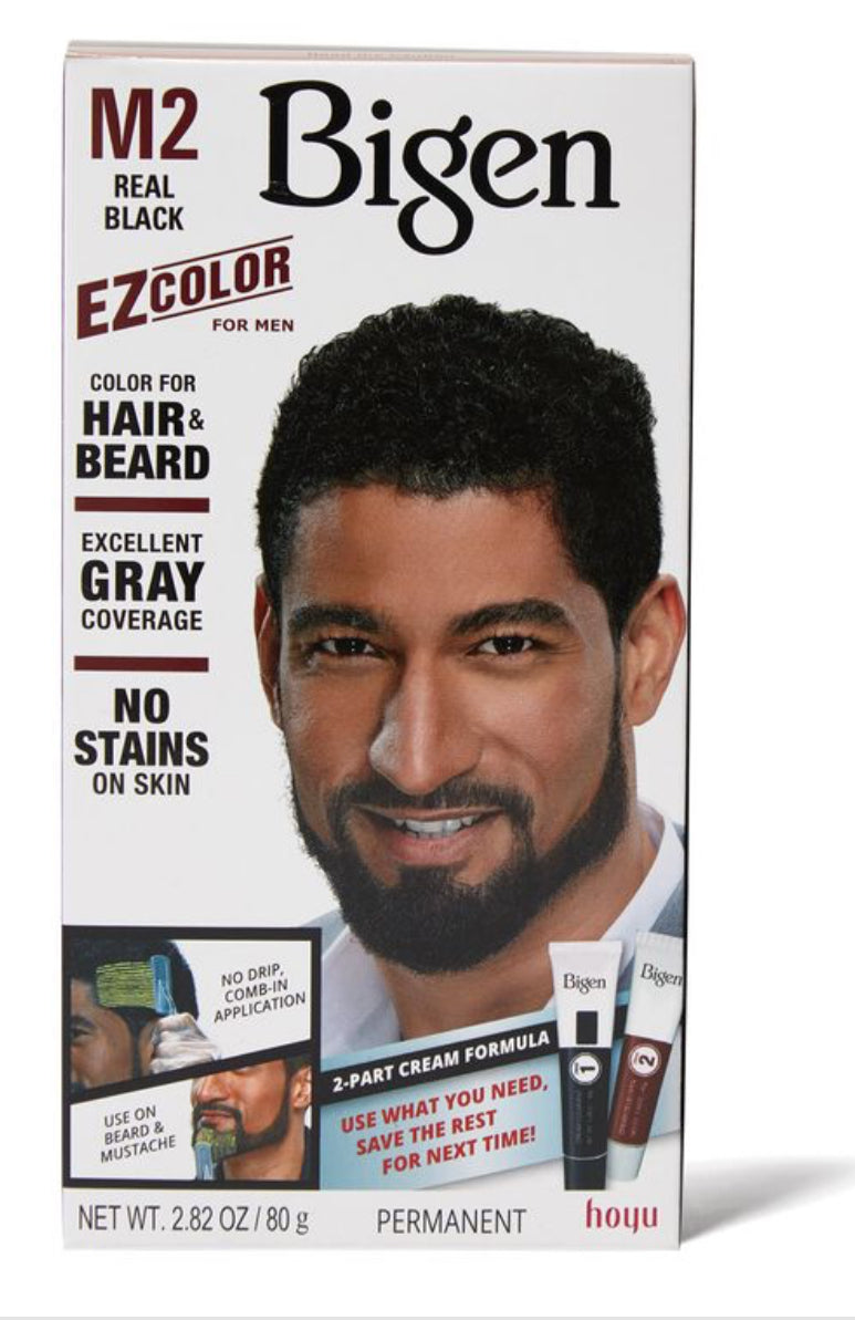 Bigen Men's EZ Permanent Hair Color M2 Real Black