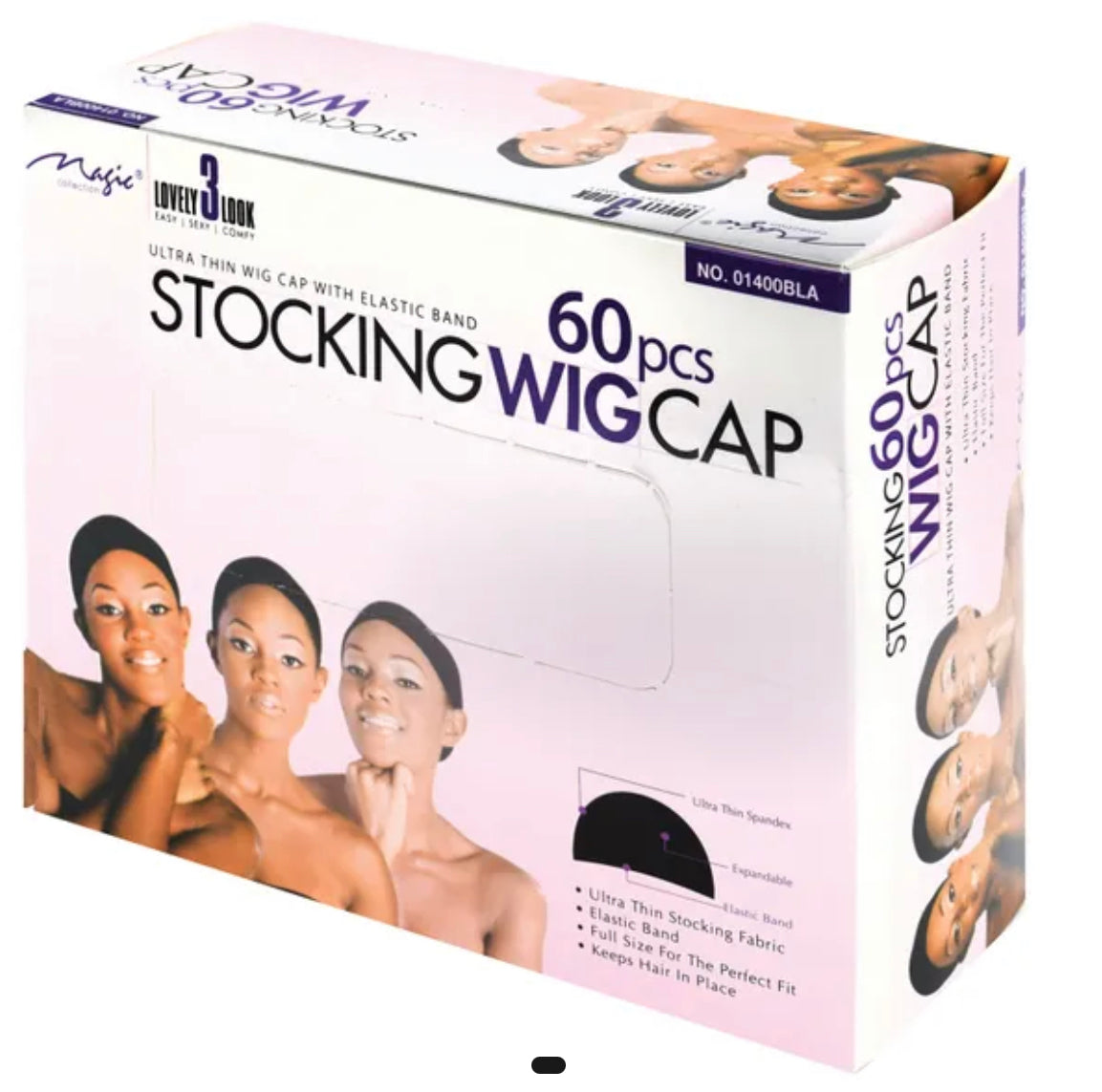 60pc stocking wig cap (black)