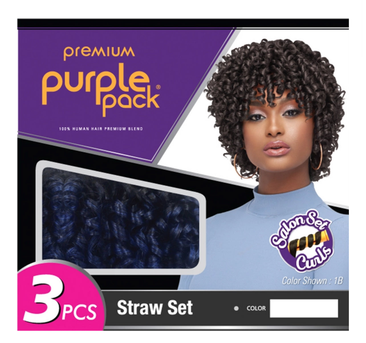 Purple pack straw set