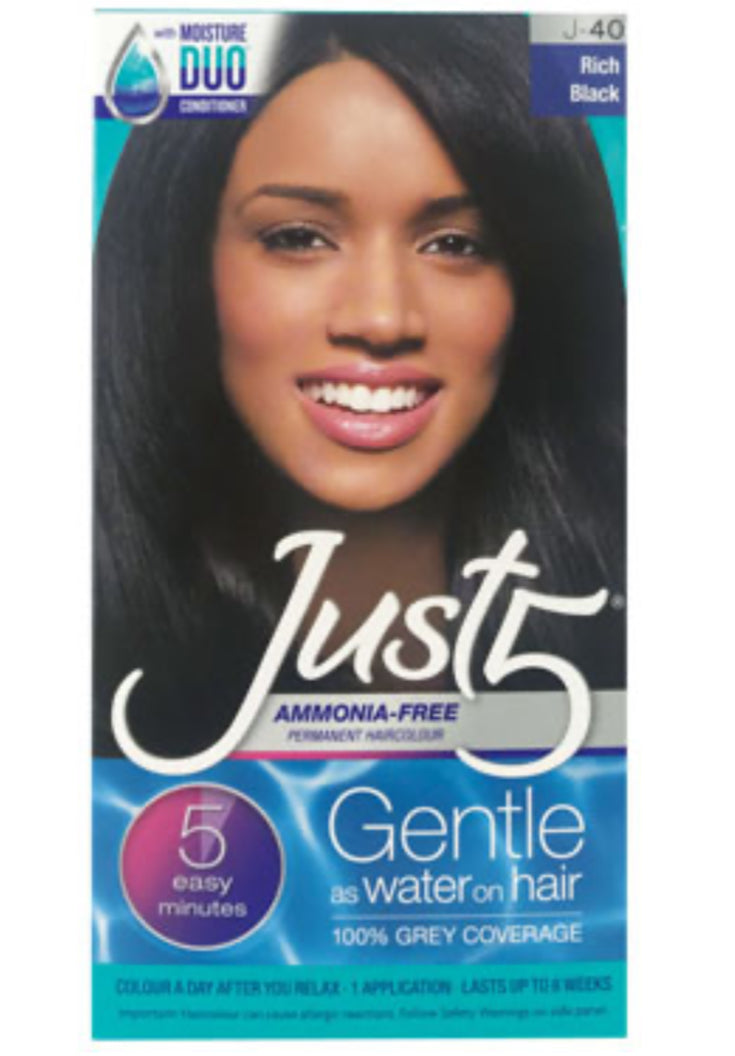 Just 5 Women's Five Minute Permanent Hair Color, RichBlack