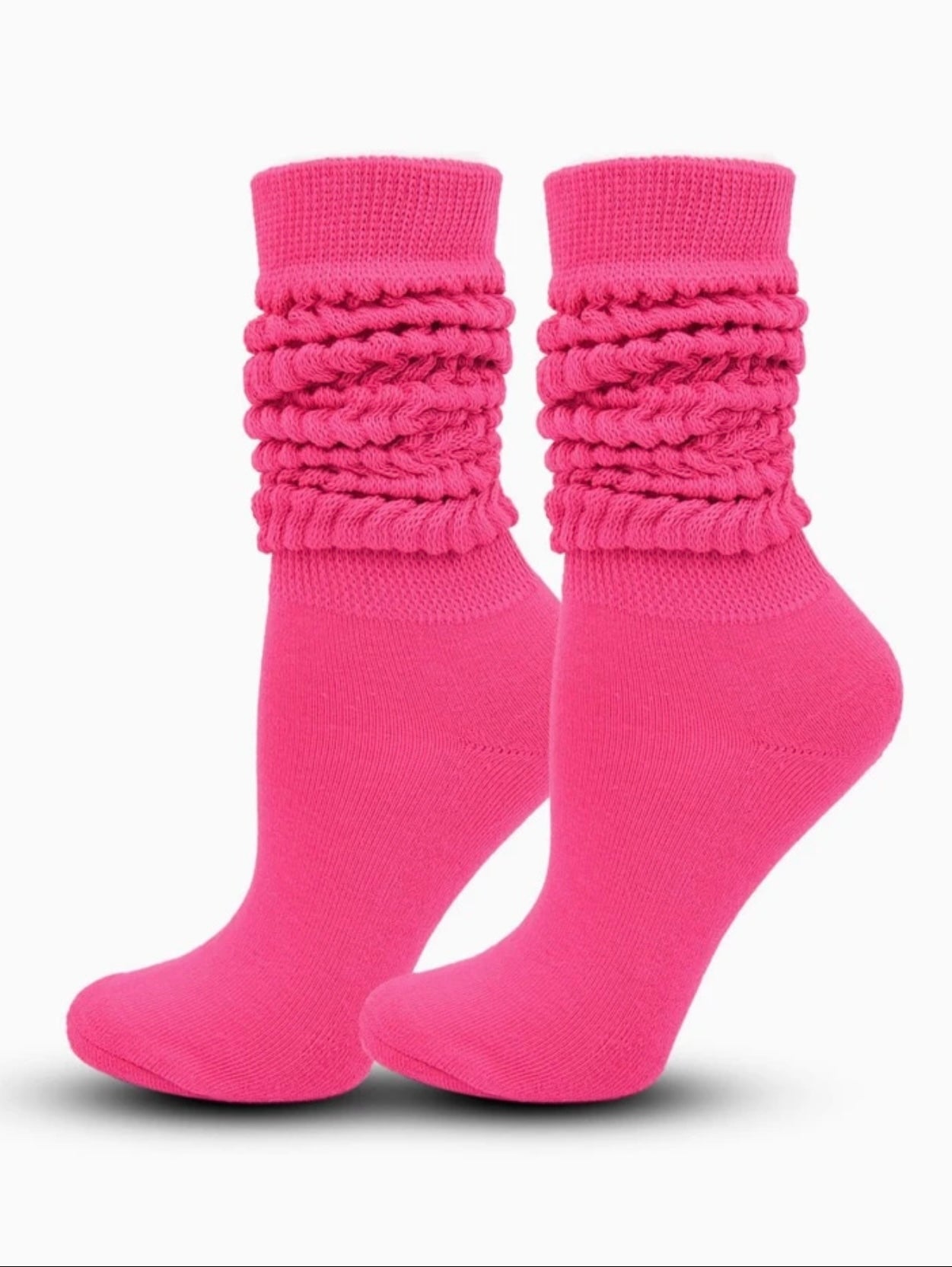 Pink slouch socks