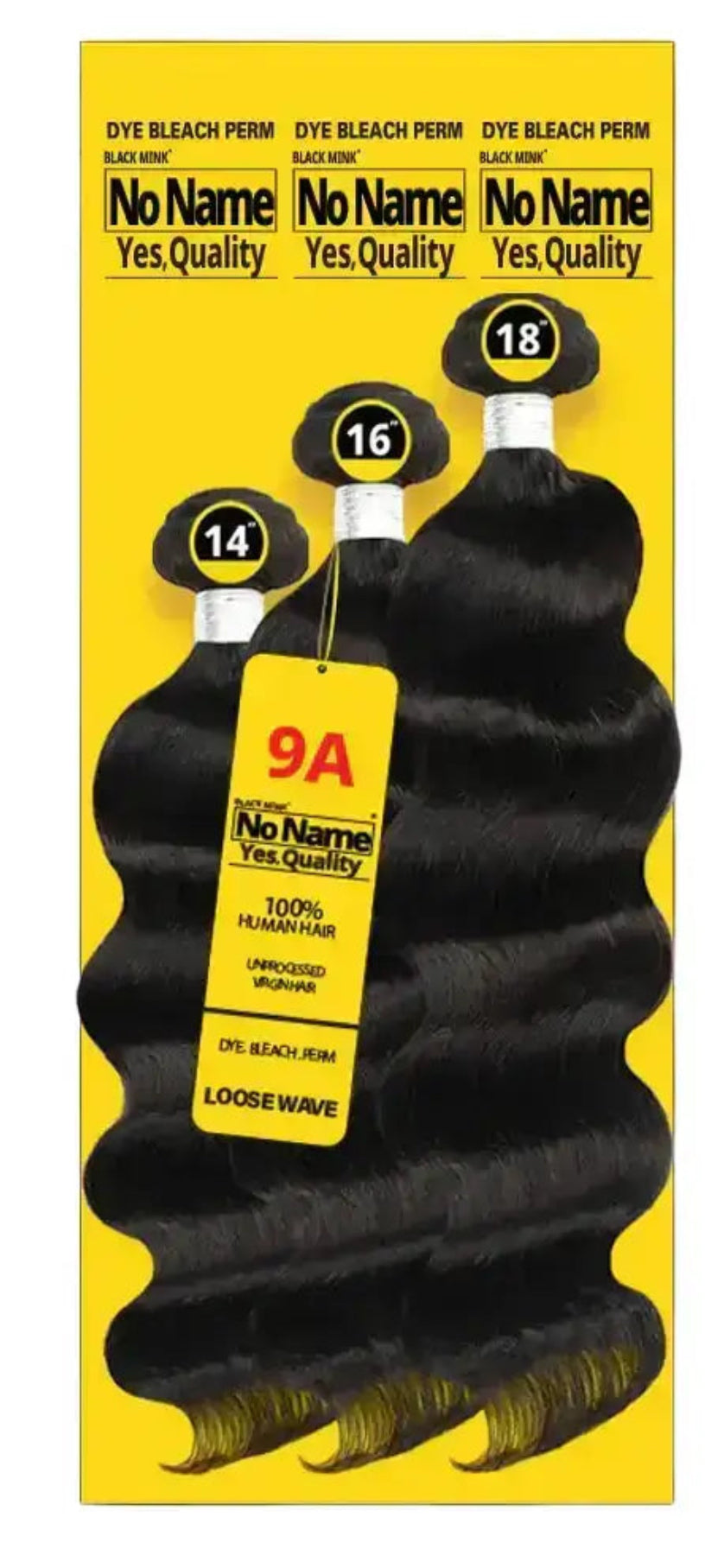 No brand 9a body wave 20”22”24”