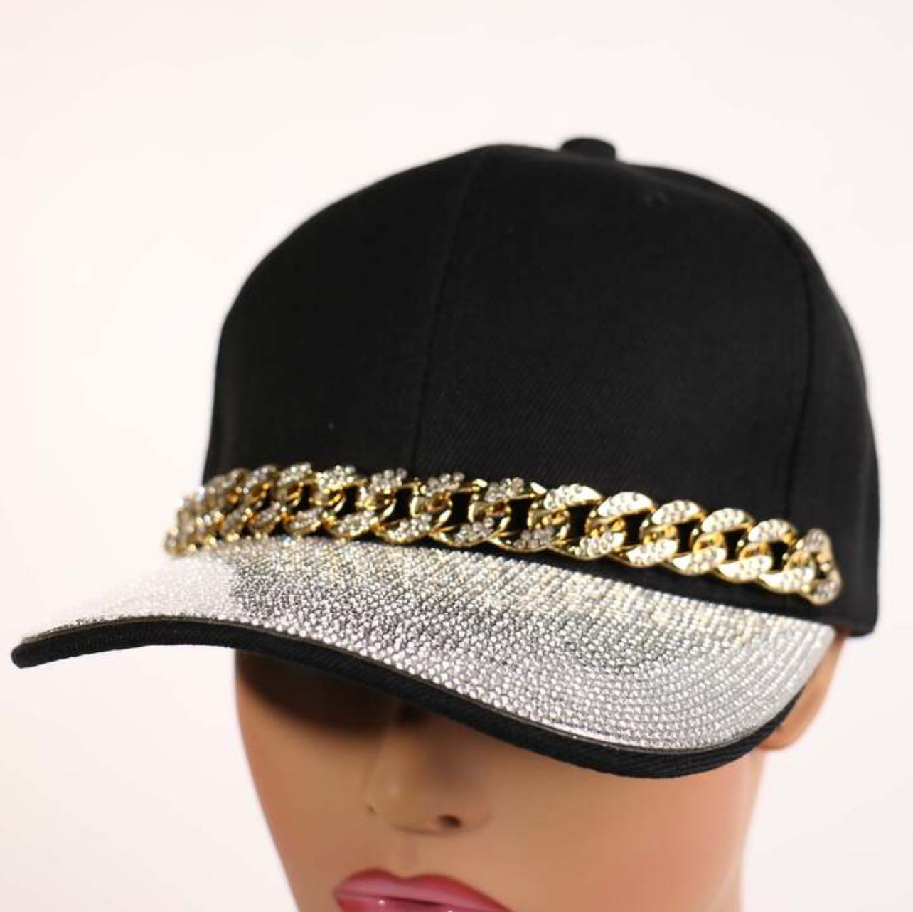 Black and gold hat