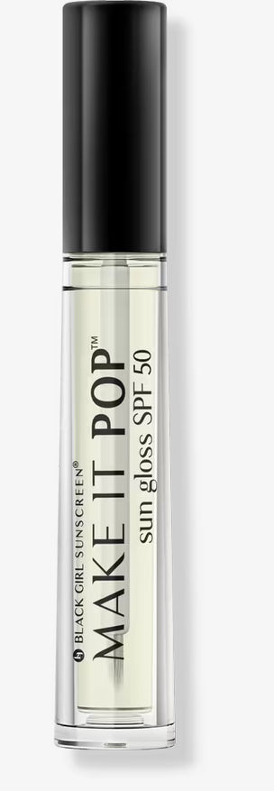 Black girl sunscreen make it pop sun gloss
