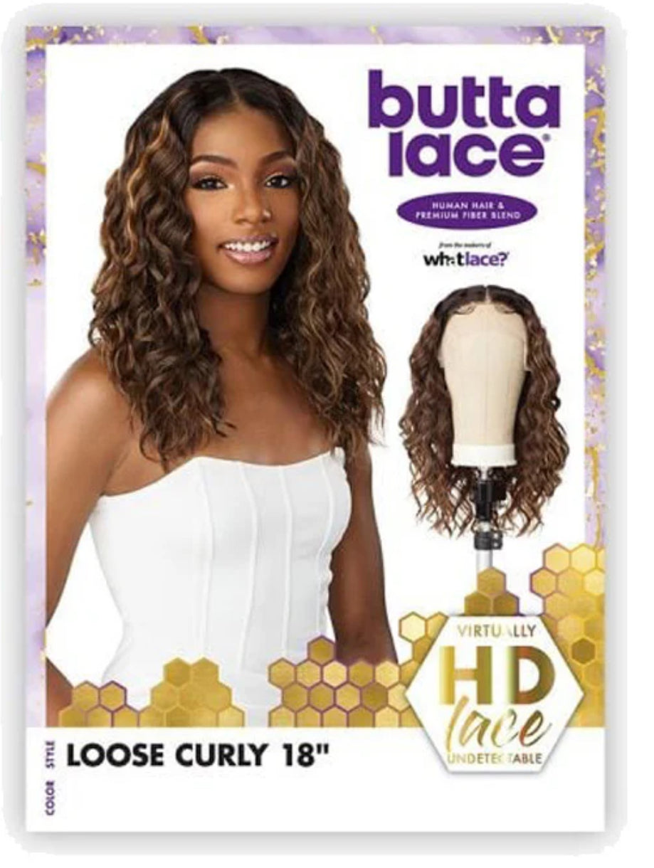 Sensationnel Butta Lace Human Hair Blend HD Lace Front Wig - LOOSE CURLY 18"