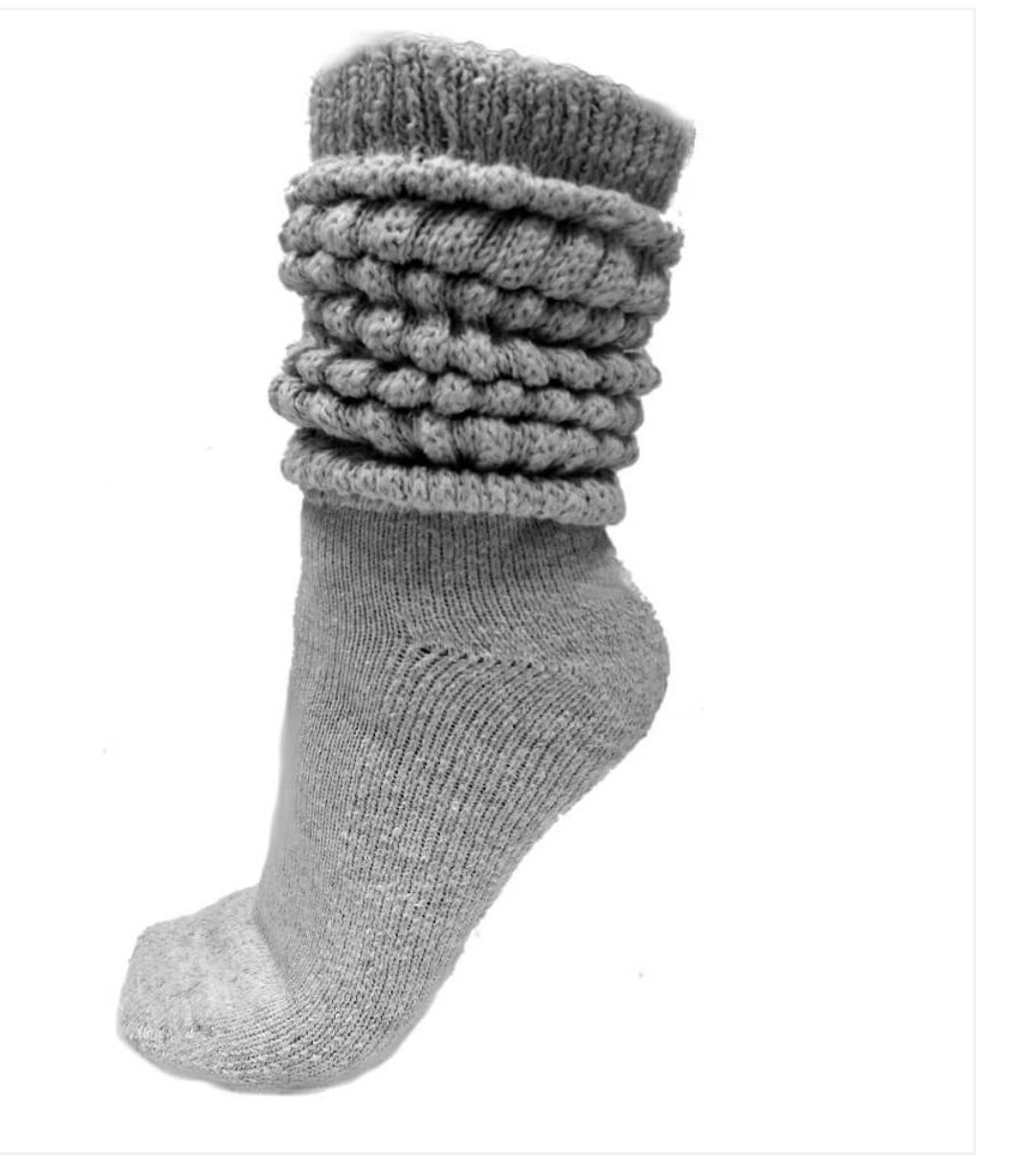 Gray slouch socks