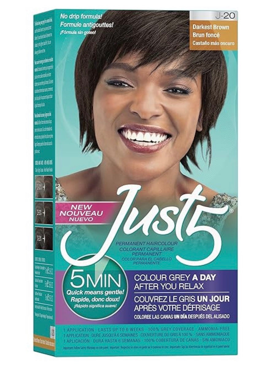 Just 5 Women's Five Minute Permanent Hair Color, Darkest Brown