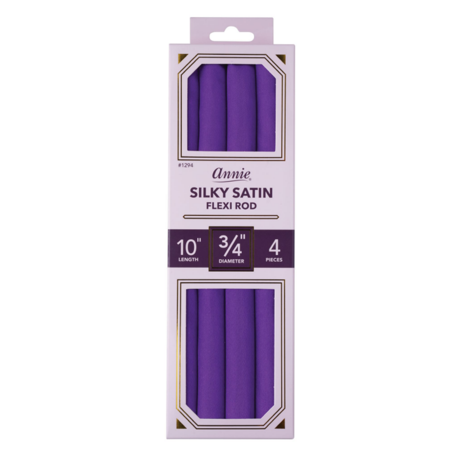 Annie Silky Satin Flexi Rods 3/4 Inch, 4 Count, Purple