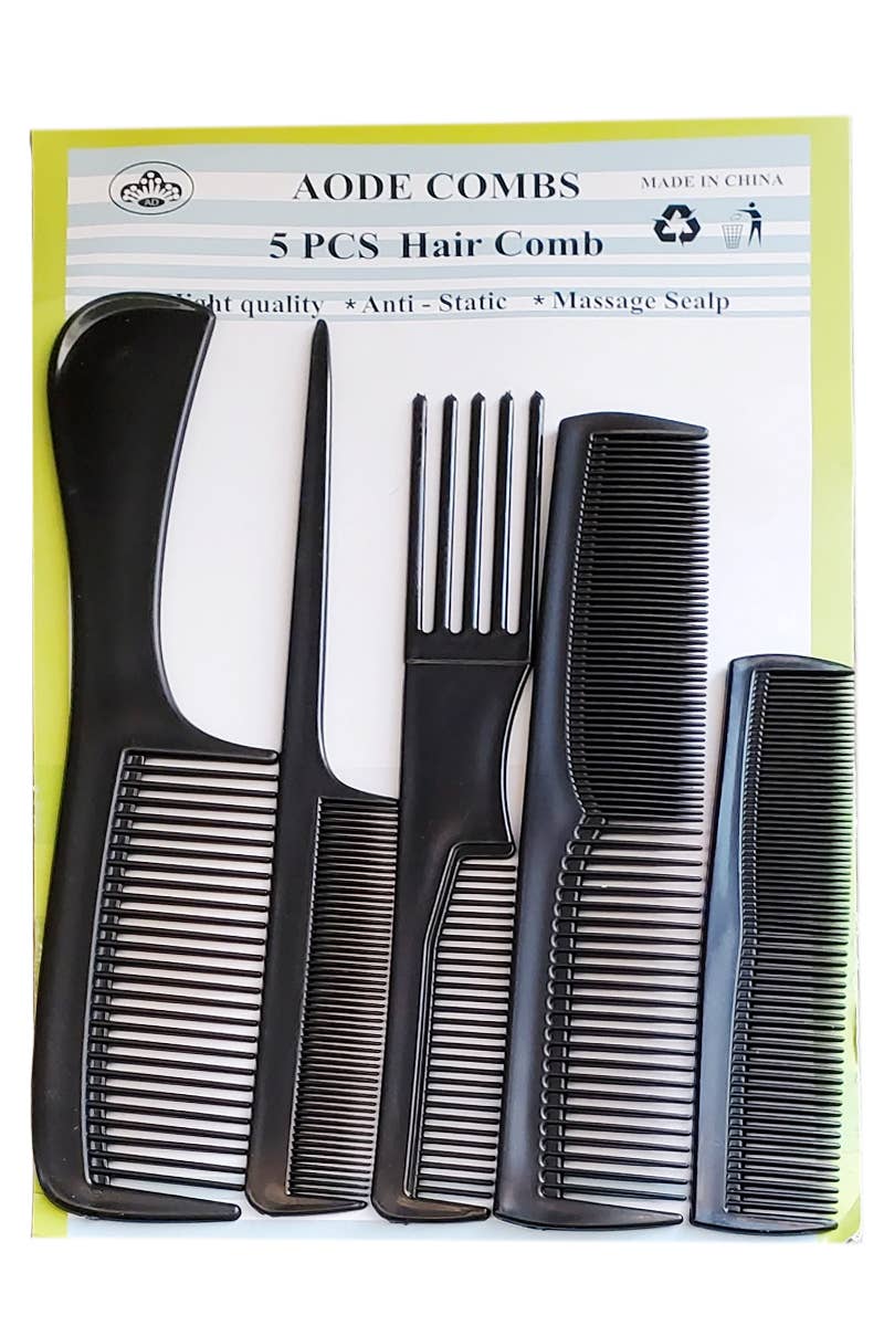 Bundle Sleek Black Hair Comb Set