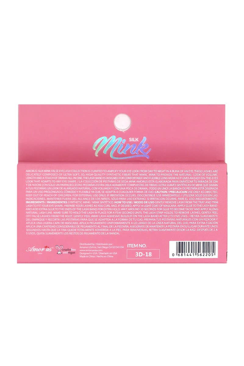 AMORUS 3D-18 Silk Mink Volume Eyelashes -
