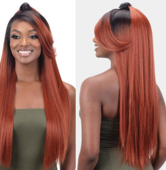 Half up half down lace frontal wig