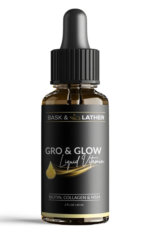 Bask and Lather Gro & Glow Liquid Vitamins- 2 month supply