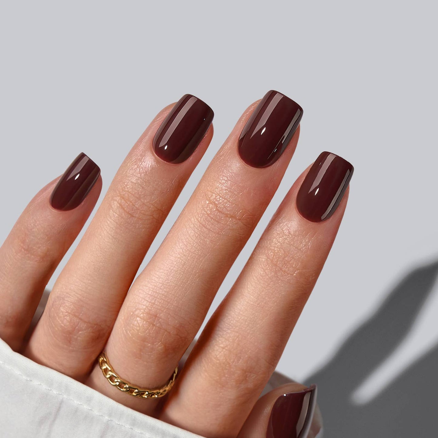 Leopard French Press On Nails | Short Almond Square Brown