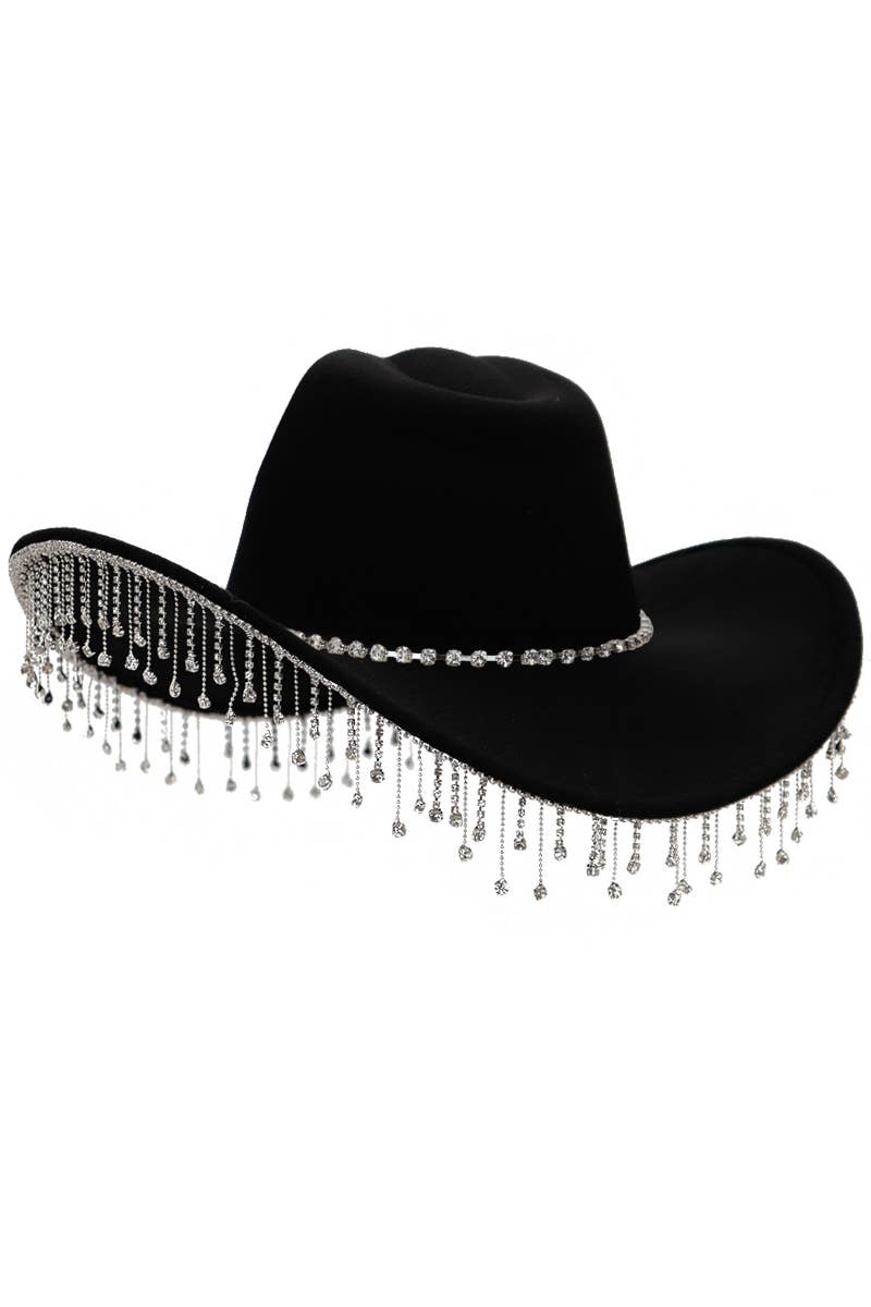 Crystal Bling Rhinestone Chain Fringe Trim Cowboy Hat