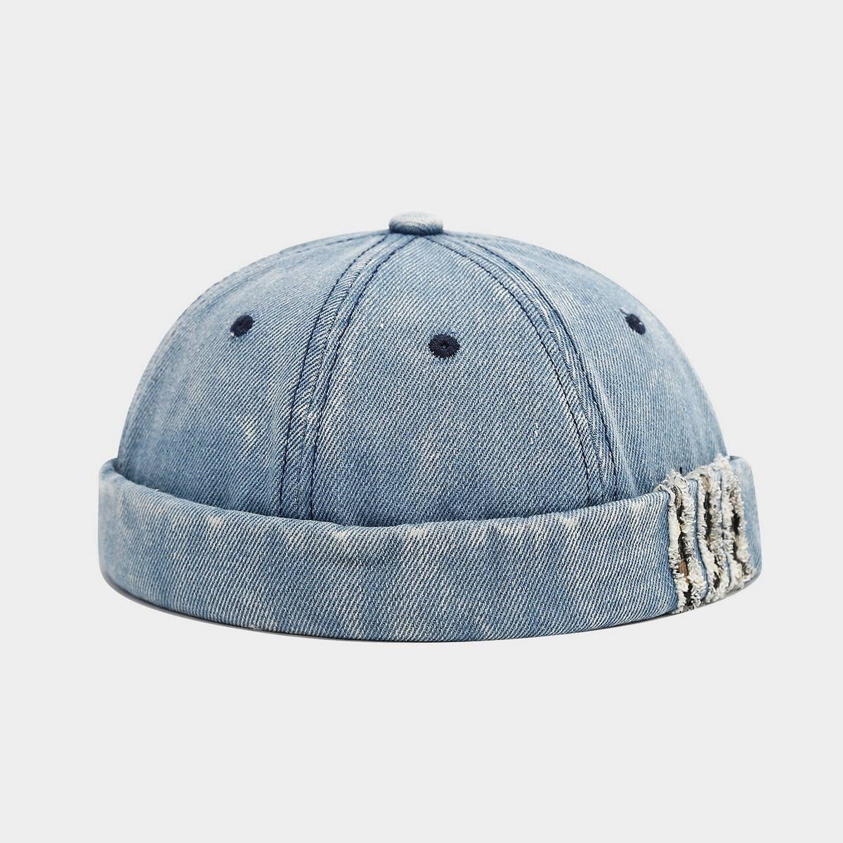 Washed Denim Brimless Sailor Cap Unisex_CWAH04670