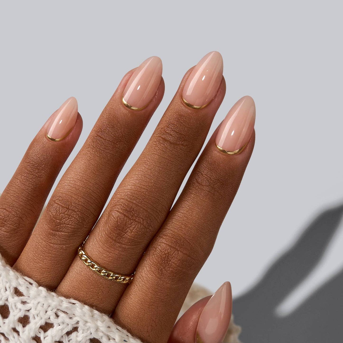 Press On Nails for Dark Skin Tone- Nude Fake Nails for Women