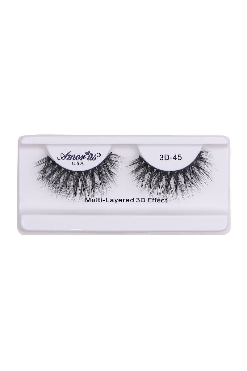 AMORUS 3D-45 Silk Mink Volume Eyelashes - 12pcs