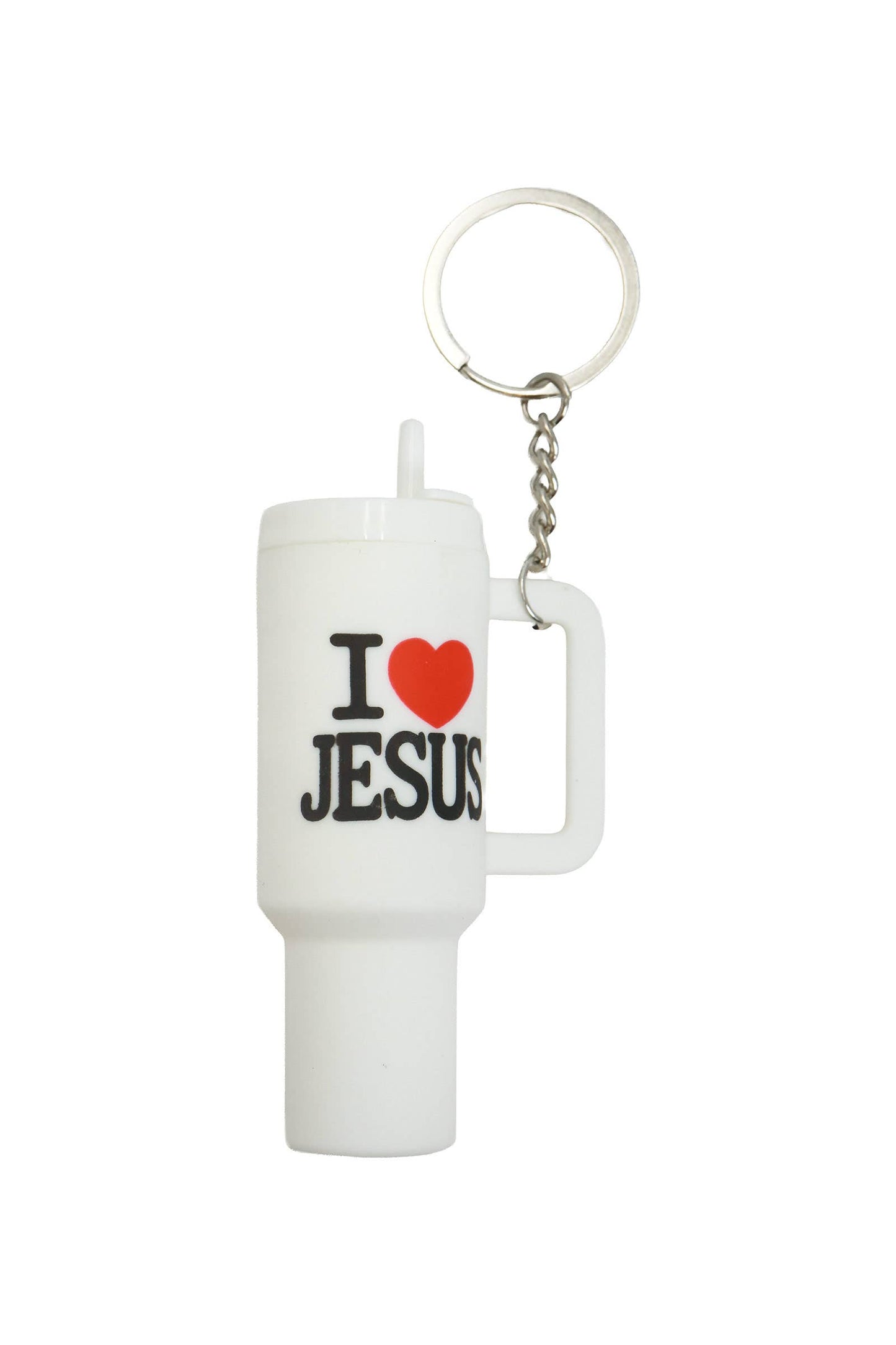I Love Jesus Colorful Matte Tumbler Cup Key Chain