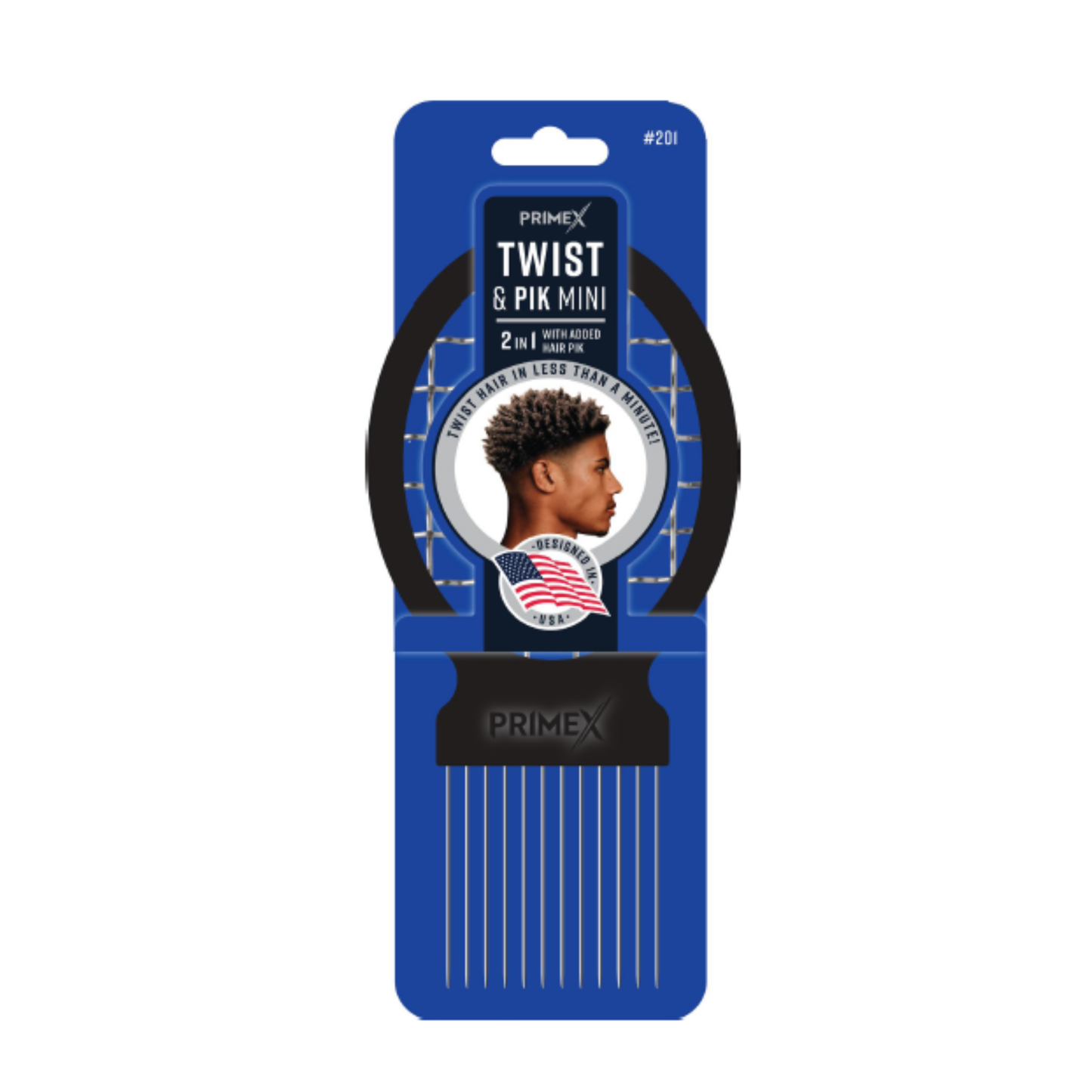 PrimeX Twist & Pik Comb Mini, 1 Count, Black