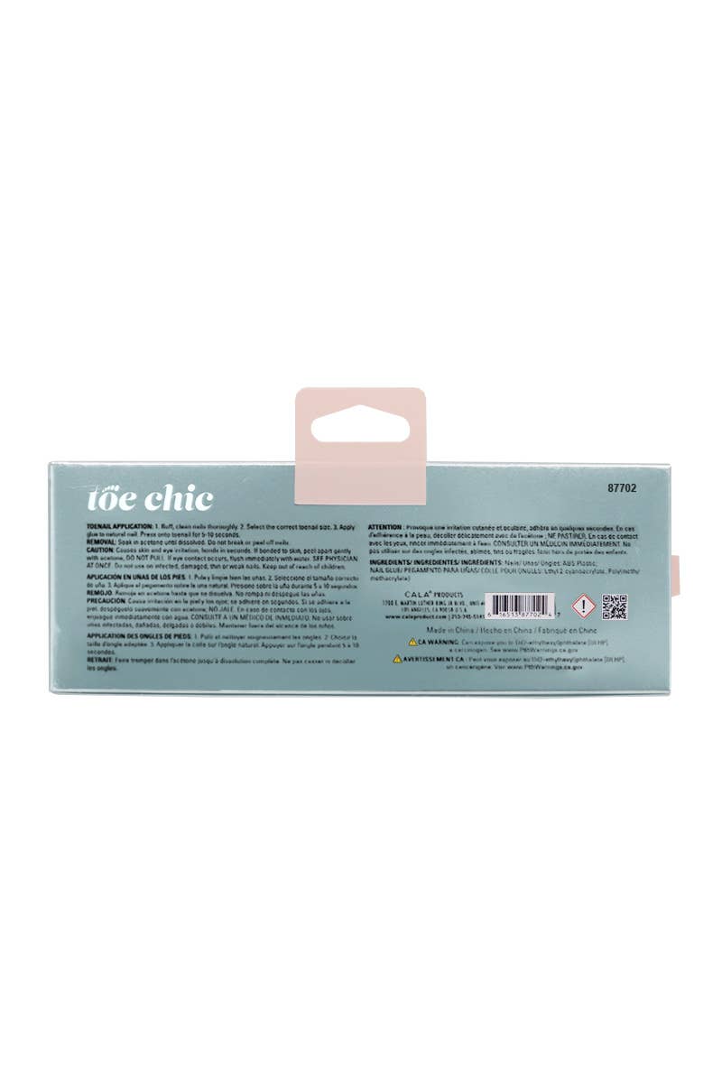 CALA 87702 French Toe Chic 24-Piece Press-On Toe Nail Kit