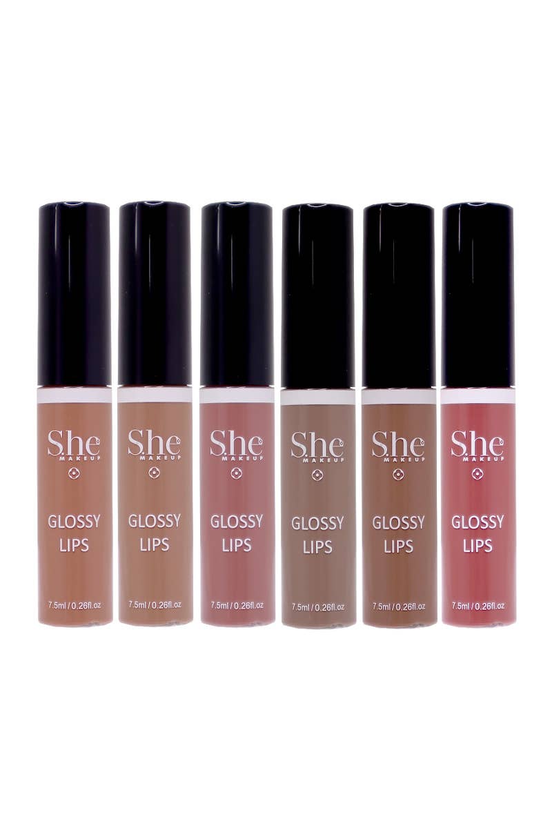 SHE LG06 Nudes Glossy Lips Lip Gloss - 36 pcs