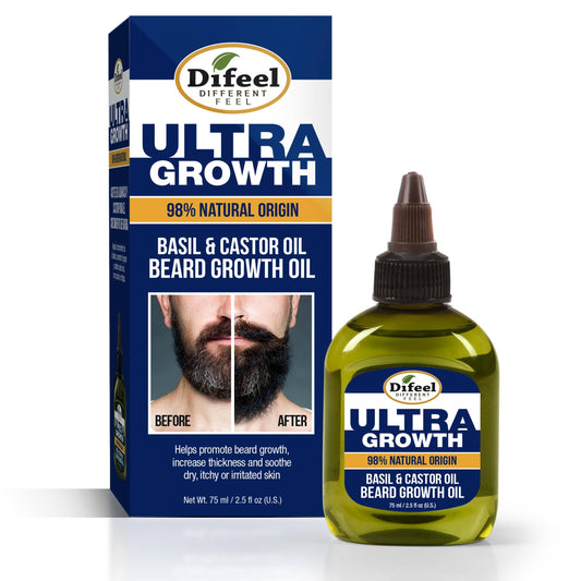 MENS Ultra Growth Basil and Castor Beard Oil 2.5 oz.