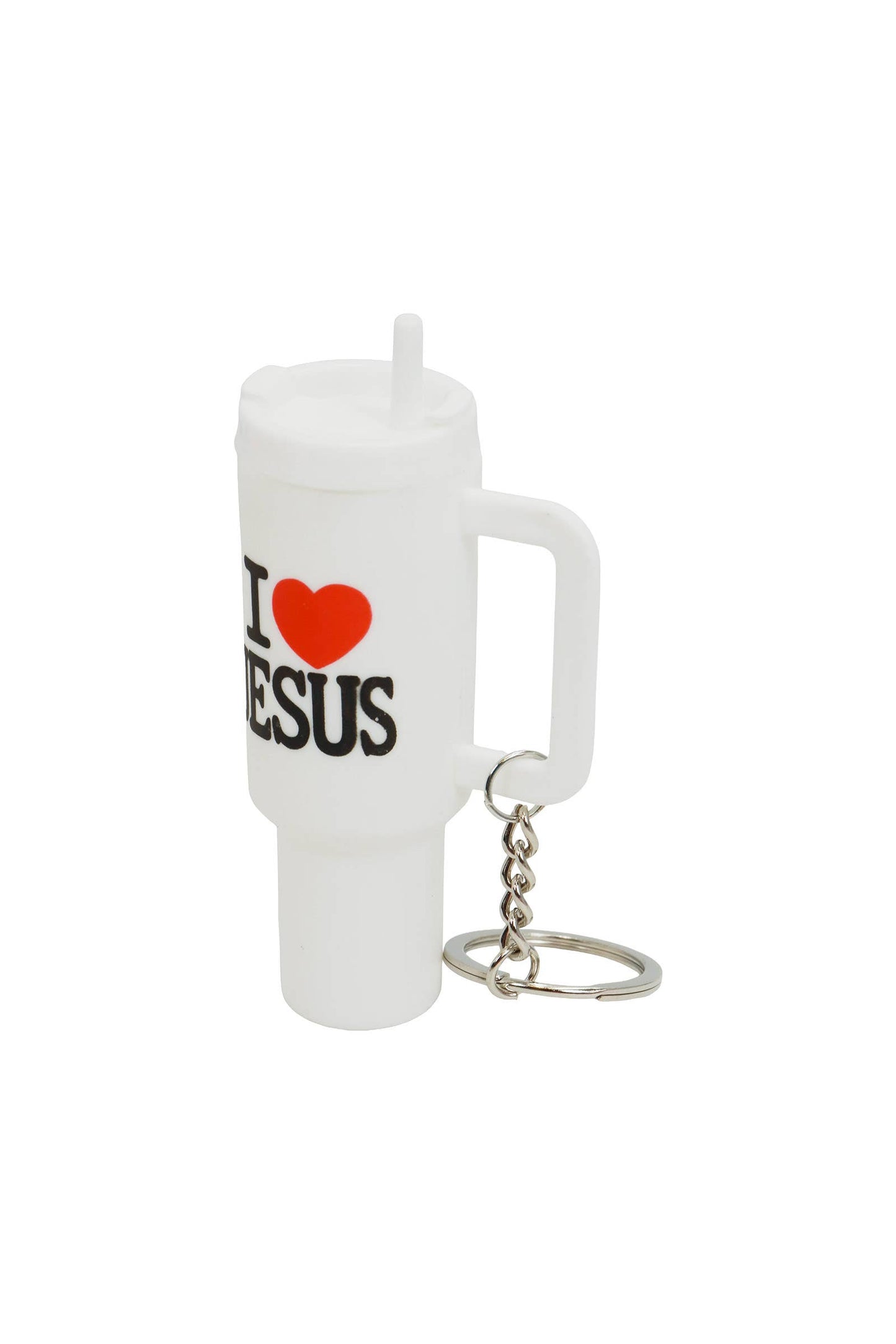 I Love Jesus Colorful Matte Tumbler Cup Key Chain