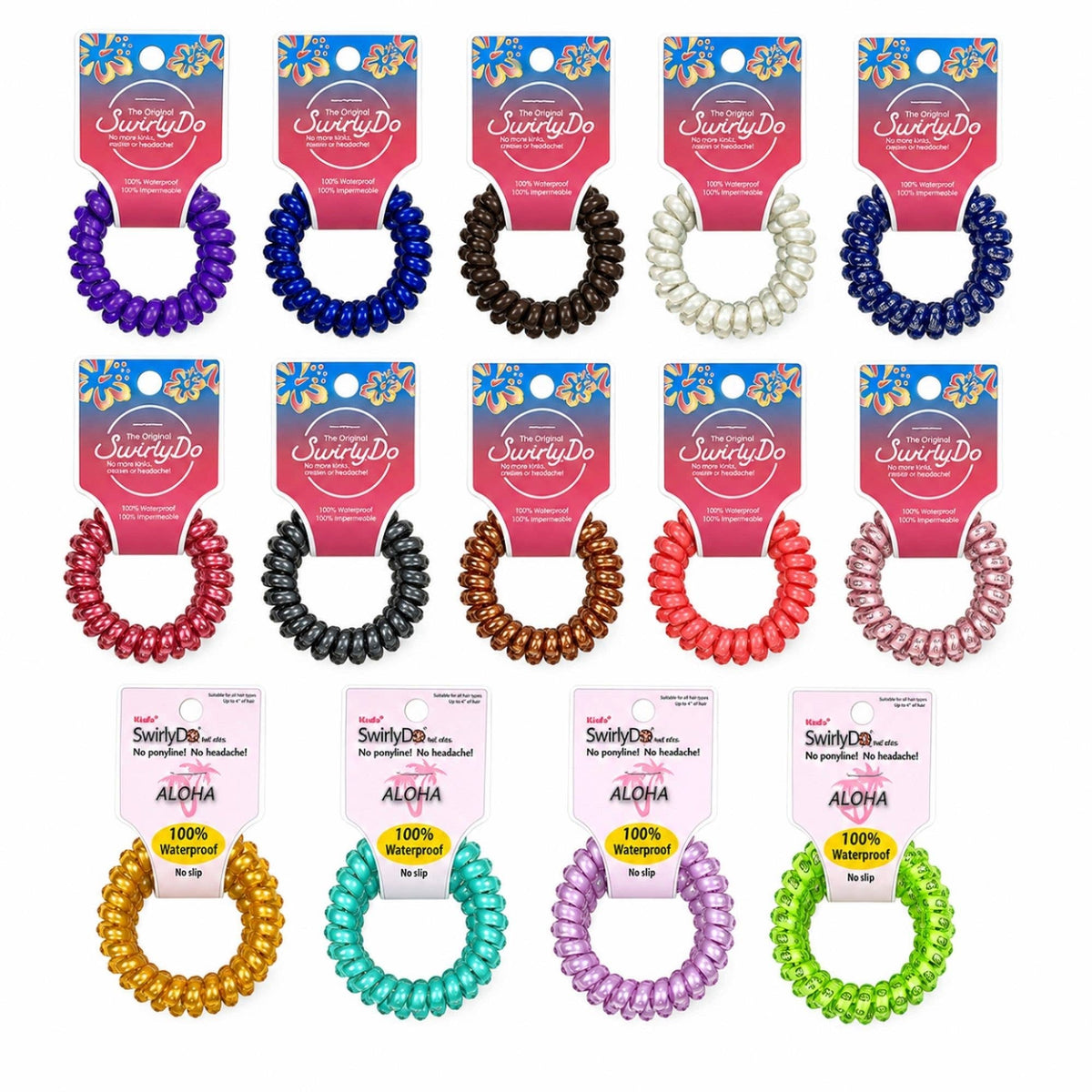 Lindo 2 Pack No Slip Hair Ties in Assorted Colors and Design