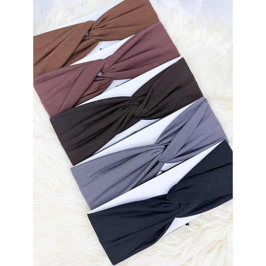 Dark Tone Twisted Stretch Headwrap Sets